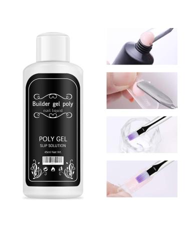 Freeorr Nail Extension Gel Solution - 2 Pieces Poly-Gel Slip Solution 45ml Beige DIY Nail Builder with 2 Brushes - Buy Online on GoSupps.com