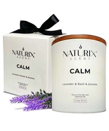 Naturix Scented Candles for Home, Non Toxic Soy Candle  50 H Long Lasting, Calming Natural Essential Oil Blend - Lavender, Basil & Jasmine - Aromatherapy Candle Jar with Lid - Gift Ready, 8.3oz - Buy Online on GoSupps.com