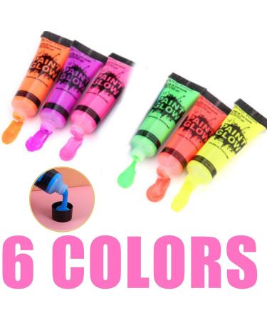 6pcs Glow In The Dark UV Face Paint Set for Halloween, Party & Cosplay - Buy Online on GoSupps.com