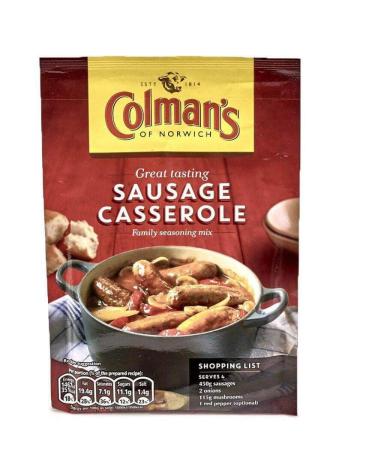 Colman's Sausage Casserole Recipe Mix perfect with mash quick to prepare casserole mix 39 g