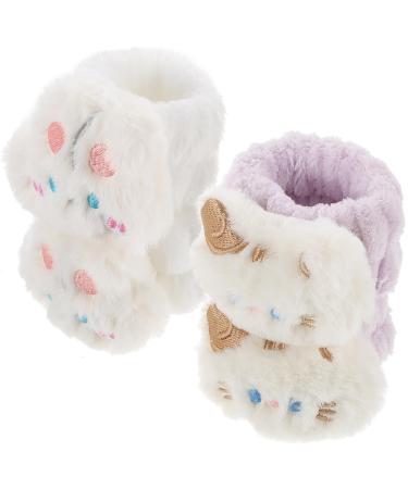 Alipis Lot de 4 Bracelets de Lavage du Visage en Imitation Fourrure Anti-humidit et Imperm ables Jusqu au Poignet Blanc Motifs Chat et Lapin Confortables et Absorbants pour Soins