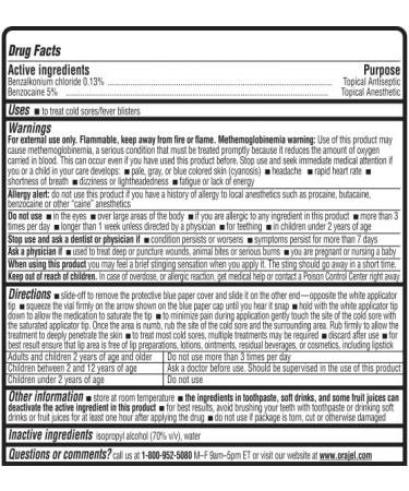 Orajel Cold Sore Touch-Free Fast Acting Liquid Formula Relieves Pain and Itch on Contact 6 Count (Pack of 4) - Buy Online on GoSupps.com