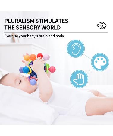 Baby Sensory Teething Toy | Montessori Chew Giraffe Rattle (Pink) | 0-12 Months - Buy Online on GoSupps.com