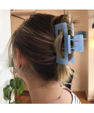 Brinie Blue Large Square Hair Claw Clips - Pack of 2 | Non Slip Hair Clamps for Women and Girls - Buy Online on GoSupps.com