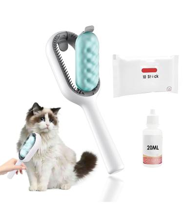 Animal hair removal comb with a water tank cat brush with wet wipes cat brush cleaning brush for animal hair animal hair remover with water tank for cats hair removal (short blue) - Buy Online on GoSupps.com