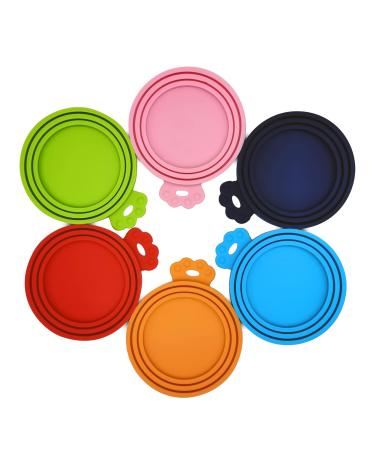 Gabann Food Can Lids, Silicone Can Cover for Pet Food Cans or Can Goods, Food Grade & BPA Free, One Fit Three Standard Size Cans (6 Pack)