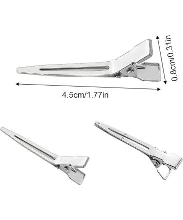HUIMALL 20 Pieces Single Prong Hair Clips Metal Curl Clips Duckbill Clips Silver Alligator Hair Clips Hairdressing Clips Pin Curl Setting Clips Sectioning Clips for Styling Salon Barber - Buy Online on GoSupps.com