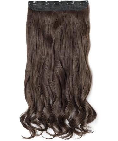 24 Inch One Piece 5 Clips Matte Material Hair Extension Curly Wavy Clip In Hairpiece Synthetic For Women Beauty Medium Brown 24 Inch - Wavy Medium Brown - Buy Online on GoSupps.com