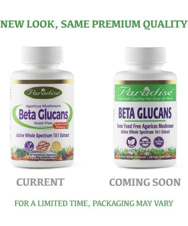 Paradise Herbs Beta Glucans â€“ 60 Vegetarian Capsules for Immune Support - Buy Online on GoSupps.com