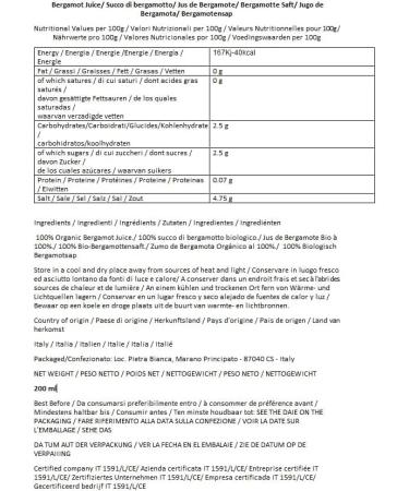 Moretti Pure Calabrian Bergamot Juice 100% | Sugar Free | Preservative Free | The Natural Remedy for Healthy Digestion | Balanced Cholesterol | 3 Bottles of 200 ml each - Buy Online on GoSupps.com