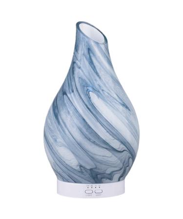 Glass Aromatherapy Diffuser 120ml for Essential Oils Ultrasonic Mist Humidifier, Plug-in, Timer Setting, Waterless Auto-Shut, Color Changing Night Lights, for Home Office Bedroom, Blue