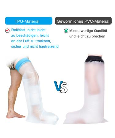 Kimihome Waterproof Leg Cast Cover for Shower - Adult Foot Protector for Casts & Wounds - Reusable & Watertight Seal - Buy Online on GoSupps.com