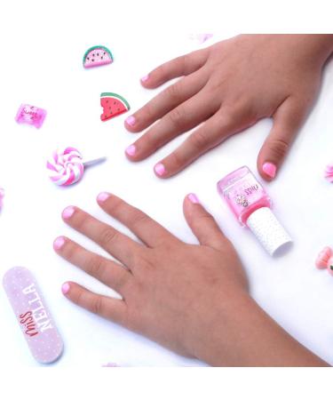 Miss Nella Watermelon Popsicle Safe Neon Pink Glitter Nail Polish for Kids - Non-Toxic, Odour Free Formula | Water Based, Easy Peel Off | Children and Toddlers - Buy Online on GoSupps.com