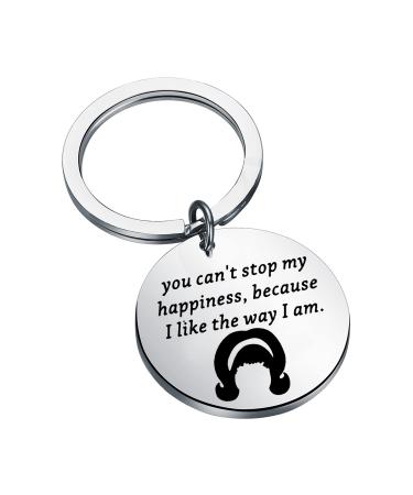 BLEOUK Hair Musical Keychain Hair Spray Broadway Themed Gift Dancer Gift Motivational Quote Gift Stop My Happiness