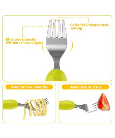 Lehoo Castle Children's Cutlery Set - 6-Piece Stainless Steel Forks Spoons & Knife for Toddlers - Orange Baby Cutlery Ideal for Kids - Buy Online on GoSupps.com