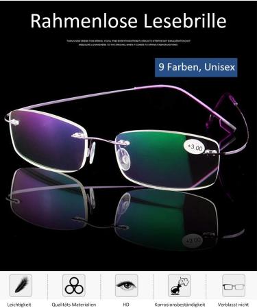 Ultra Light Titanium Frameless Reading Glasses for Men & Women - Koosufa Anti-Fatigue Visual Aid | Strength 1.0 to 4.0 - Perfect for Workplace - Buy Online on GoSupps.com