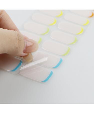 JMEOWIO Semi Cured Gel Nail Strips Colorful French Tip Gel Nail Stickers Nail Supplies Nail Art Design Decoration Accessories - Buy Online on GoSupps.com