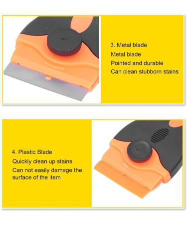 2-in-1 Razor Blade Set - Multi-Purpose Cleaning Tool | Suchaber Metal & ABS Blades (Black + Orange) - International Shipping - Buy Online on GoSupps.com