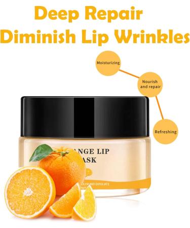 Orange Lip Sleeping Mask for Night Moisturizing and Repairing Dry, Chapped Lips - Lip Oil and Moisturizer to Fade Lip Lines - Buy Online on GoSupps.com