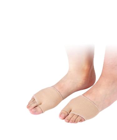 1 Pair Half Toe Sleeve Soft Silicone Fabric Orthotic Gel Metatarsal Pain Relief Forefoot Shock Insoles Cushion Pads Pressure Feet Care Women Men L (L)
