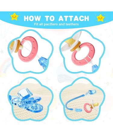 Vicloon Baby Dummy Clips - 5 Pcs BPA Free Soother Pacifier Chain Holder for Teether Toy - Blue - Buy Online on GoSupps.com