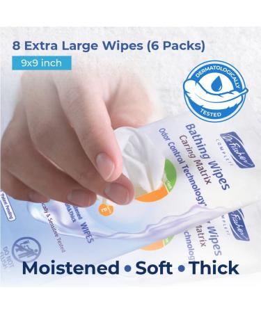 Dr. Fischer Rinse Free Bathing Wipes - Large Hygienic Body Wipes for Adults - Disposable Bath Wipes (32 Count) - Buy Online on GoSupps.com