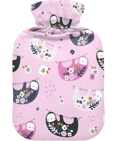 Naanle Floral Sloths Hot Water Bottle - 1L Transparent for Warm & Cold Therapy | Ideal for Bed Hand & Feet Heat Pain Relief - Buy Online on GoSupps.com
