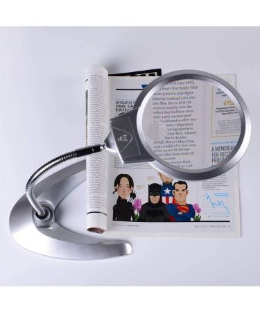 Magnifying Glasses Vision aids 2X 6X Magnifiers Desktop Hd Double Lens with Led Lights Old Man Reading Mobile Phone Repair Magnifying Glass Silver Stationery Office Supplies 1PCS Journey - Buy Online on GoSupps.com