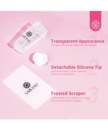 Saviland Nail Stamp Set 03 - Sheerness Jelly French Tip & Pink Gel Polish | Nail Accessories & Stamper for Stunning French Nail Designs - Buy Online on GoSupps.com