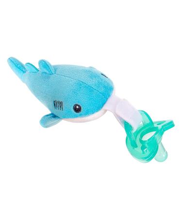 Baby Infant Pacifier - Plush Whale Pacifier Holder  Soothie Snuggle Pacifier with Detachable Hand-Hold Stuffed Animal  Silicone Pacifier for 0+ Months Newborn Baby