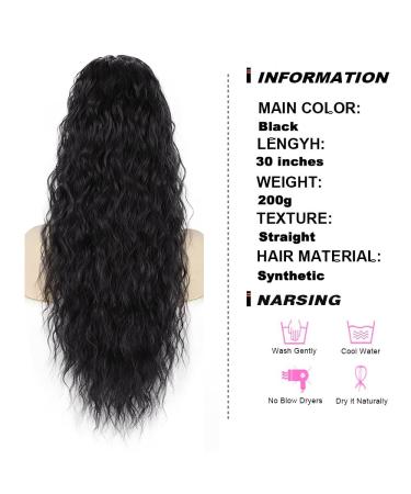 Porsmeer 76cm Wavy Curly Black Ponytail Hair Extension - Clip-In Afro Braid for Women | Natural Look & Easy to Use - Buy Online on GoSupps.com