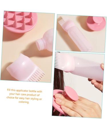 Ipetboom 2 Sets Hair Dye Bottle Hair Color Brush Oil Hair Dye Brush Hair Color Applicator Bottle Hair Coloring Applicator Hair Rinse Scalp Applicator Bottle Root Modeling Comb Plastic Pink - Buy Online on GoSupps.com