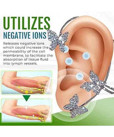 Beautification Magnetotherapy Body Detox Butterfly Earrings Non Piercing Magnetic Acupressure Slimming Earrings Butterfly Ear Cuffs Non Pierced Acupressure Slimm_ing Earrings for Women (2pcs-silver) - Buy Online on GoSupps.com
