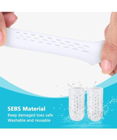 12 Pack Gel Toe Protection Caps - Breathable & Reusable Bubble Toe Covers for Hammer Toe Relief - Fits Men & Women (White) - Buy Online on GoSupps.com