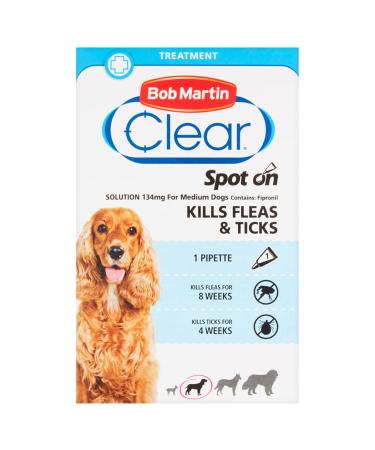 Bob Martin Clear Spot on Pipette for Medium Dogs Fleas and Ticks Treatment - Buy Online on GoSupps.com