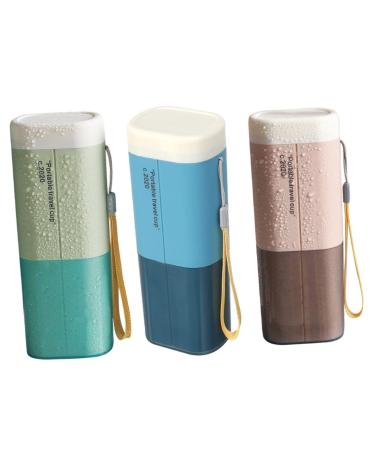 Beavorty 3 pieces toothbrushes storage box tooth plaster Tool plastering Gulelbecher toothbrushes Storage box portable toothpaste case travel toothbrush cup travel supplies
