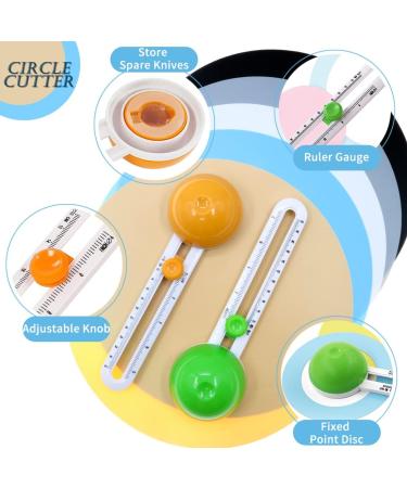 Circle Paper Cutter with 3 Blades - Craft Cutting Tool for Cardstocks & Scrapbooking (Orange) - Buy Online on GoSupps.com