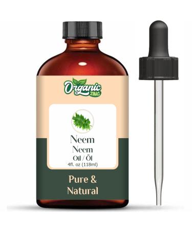 ORGANIC ZING Organic Zing Neem Oil | Pure & Natural Essential Oil for Skincare Hair Care & Massage - 118ml/4oz