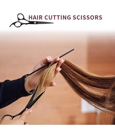 Qukaim Barber Cutting Scissors Kit Hairdressing Shears Set Incisive Stainless Steel Professional Haircut Scissors Kit for Barber Black 6.7in - Buy Online on GoSupps.com