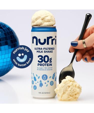 Nurri vanilla 12-Pack Ulta Filtered Milk Shake 30g Protein 1g Sugar 150 Calories 10 Vitamins Grade A Lactose Free (12 Pack Vanilla) - Buy Online on GoSupps.com