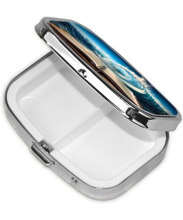 Buy Wave Printed Small Pill Case - 2 Compartment Travel Pill Organizer & Cute Pill Box for Pocket & Purse - Buy Online on GoSupps.com