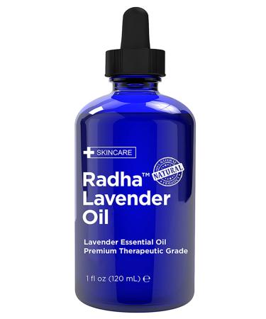 Radha Beauty - Lavender Essential Oil 4oz - Premium Therapeutic Grade, Steam Distilled for Aromatherapy, Relaxation, Laundry, Meditation, Massage