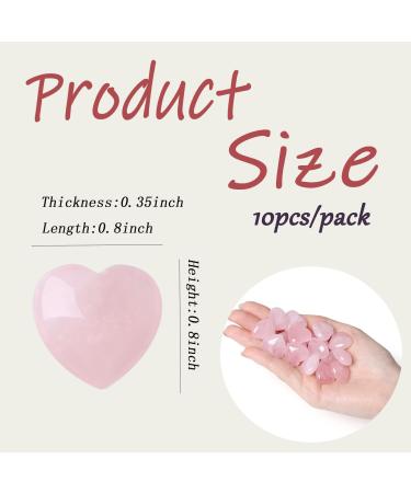 MAIBAOTA Rose Quartz Healing Crystal Gemstones Pocket Gifts Heart-Shaped Nature Spiritual Energy Pink Crystals for Women Men Reiki Divination Balancing Yoga Meditation 10PCS - Buy Online on GoSupps.com