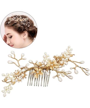 Angoily flower hairpin hair comb mosaic bride pearl hairpin comb hair clip comb little pearl hair pin hairpin manual flower hair clip comb - Buy Online on GoSupps.com