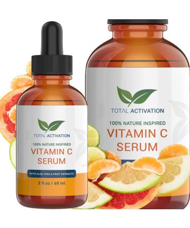 Vitamin C Serum with Aloe Vera & Vitamin E  Anti-Oxidant  Anti Wrinkle  Anti Aging  Skin Nourishment Day and Night Boost Collagen Production Fine Lines Soothing Hydration 2oz