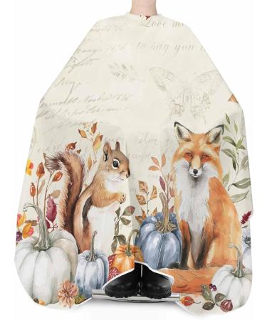 Thanksgiving Barber Cape - Vintage Pumpkin & Animal Hair Cutting Cape for All Ages 55x63 Inch Adjustable Salon Cape - Buy Online on GoSupps.com