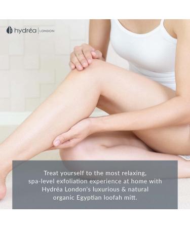 Hydrea London Exfoliating Glove - Organic Egyptian Shower Loofah & Face Mitt Set for Men & Women - Body Scrubber for Deep Exfoliation & Detox - Buy Online on GoSupps.com