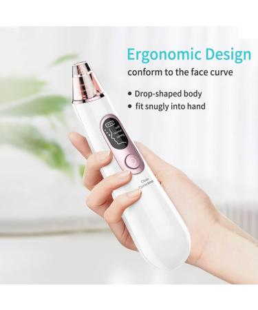 QINERSAW Blackhead Remover Pore Vacuum Electric Facial Pore Cleaner 3 Modes Blackhead Pimple Extractor Kit with 4 Suction Heads & Ergonomics Handle for Facial Skin - Buy Online on GoSupps.com