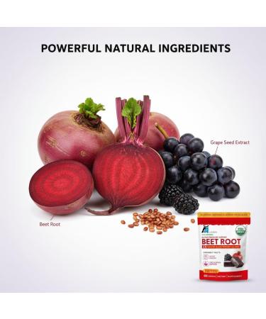 Aziz Arkani Aarkani Organic Beet Root Chewable Tablets Blood Pressure Support 60 Count Pomegranate Berry Flavor - Buy Online on GoSupps.com