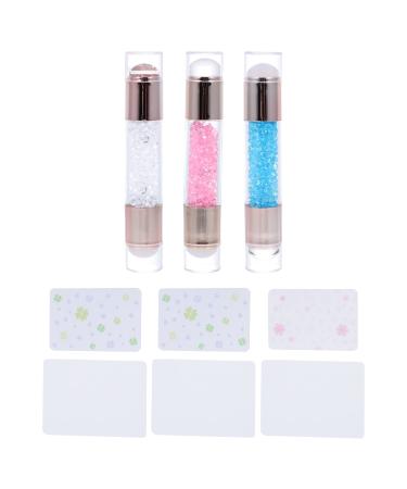 minkissy 3 Sets Nail Stamp Nail Tools Dual Head Manicure Stamper Manicure Tools Professional Plush Pencil Bag Nail Art Tools Manicure Art Stamper Silica Decorative Items Seal